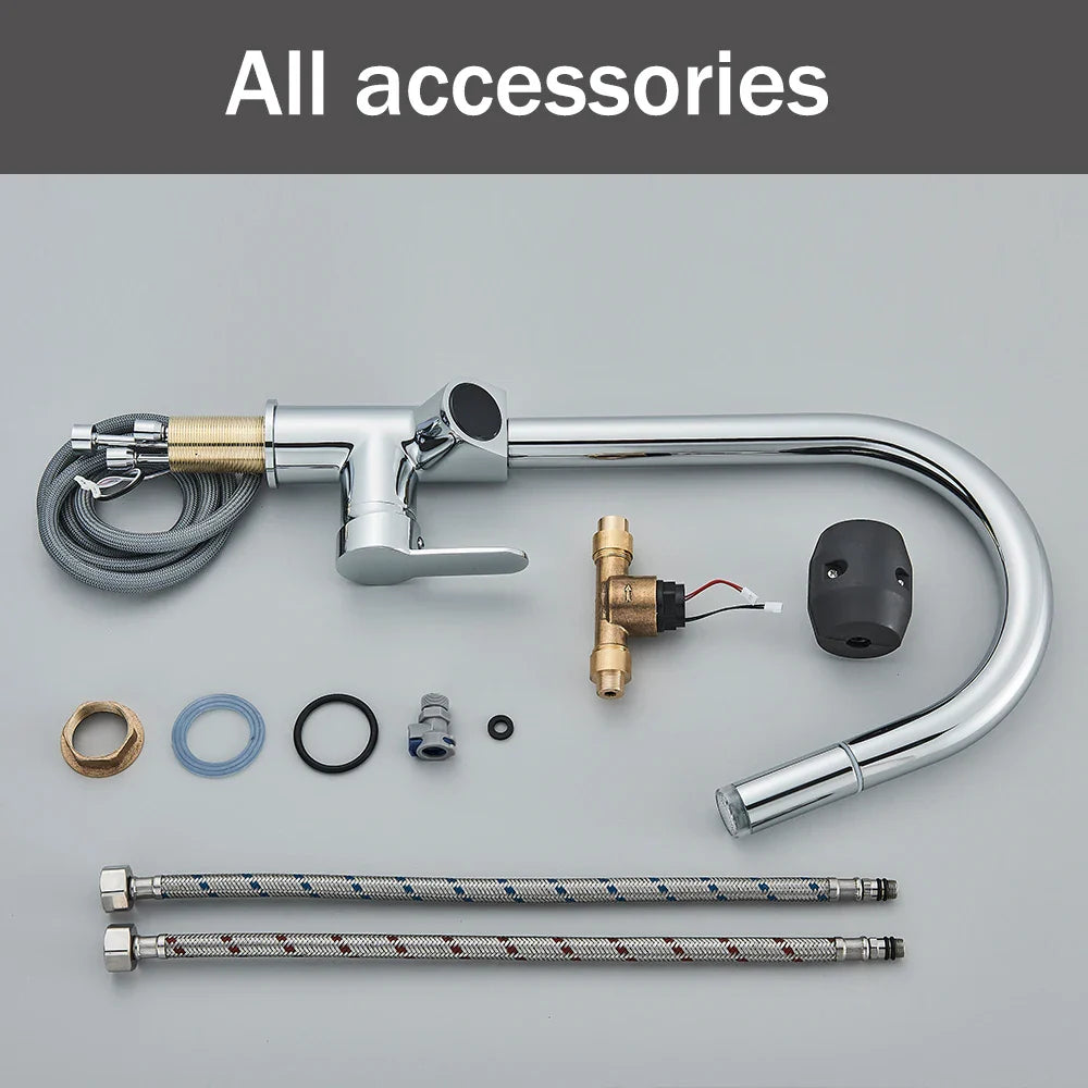 Afralia™ Smart Kitchen Faucet with Temperature Display & LED Sprayer