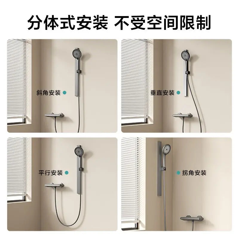 Afralia™ Water Outlet Piano Key Shower Faucet Set, Wall Mounted Hot Cold System
