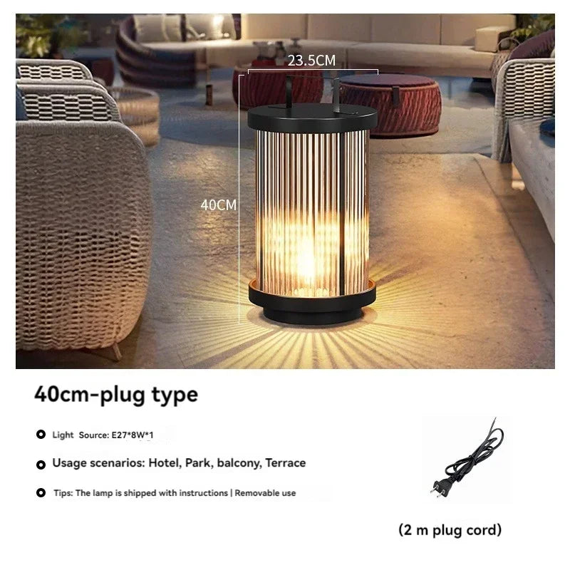 Afralia™ Solar Glass Lantern Garden Floor Lamp for Villa Courtyard Lawn