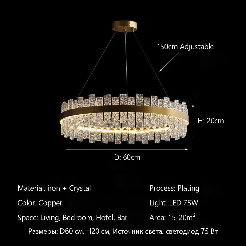 Afralia™ Crystal Chandelier: Modern Nordic Light Luxury LED Ceiling Fixture