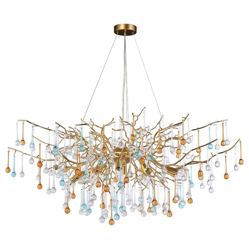 Afralia™ Luxury Crystal Chandelier Branch-Shaped Light for Living Room Dining Table