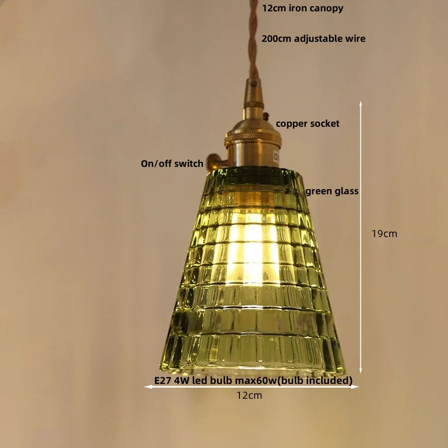 Afralia™ Flower Glass Pendant Light Fixture LED Vintage Creative for Home Bedroom Reading