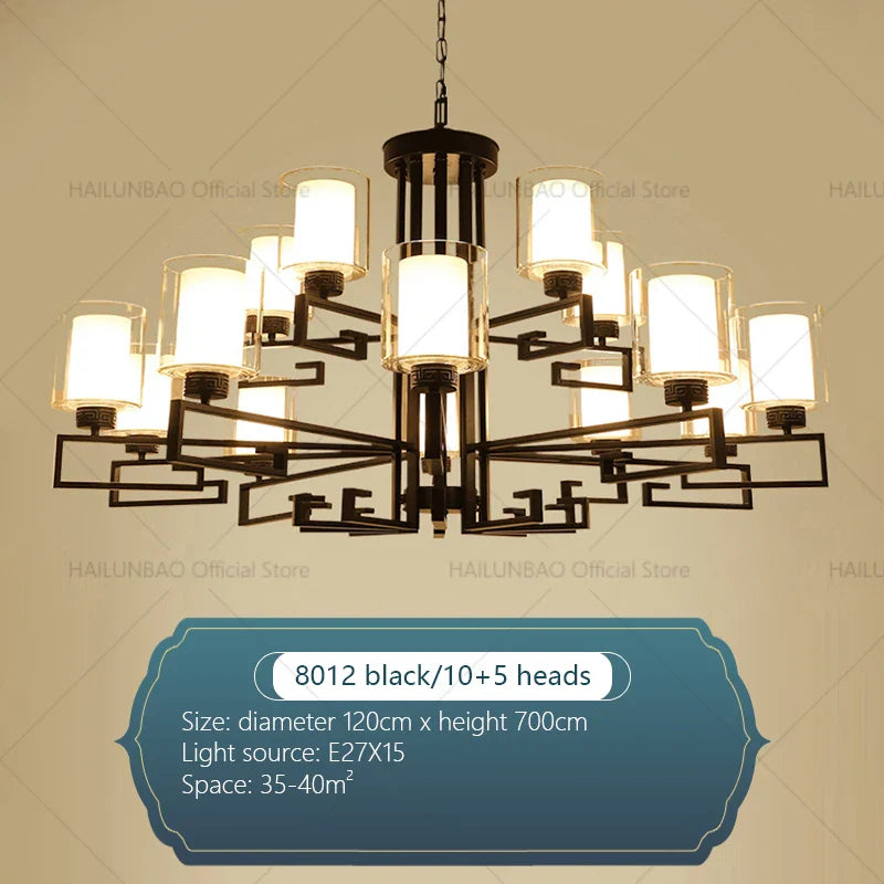 Afralia™ Chinese Style Luxury Living Room Chandelier for Elegant Homes