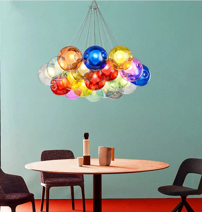 Afralia™ Modern Glass Ball Chandelier for Living Room, Store, Office, Dining Table