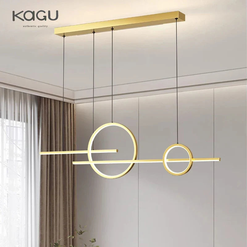 Afralia™ LED Dining Room Pendant Chandelier for Living Room, Study, and Bar Counter