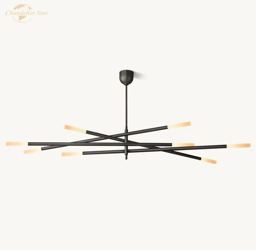 Afralia™ LED Glass Chandelier with Etched Rods for Dining Room, Kitchen, Bedroom - Modern Pendant Lighting