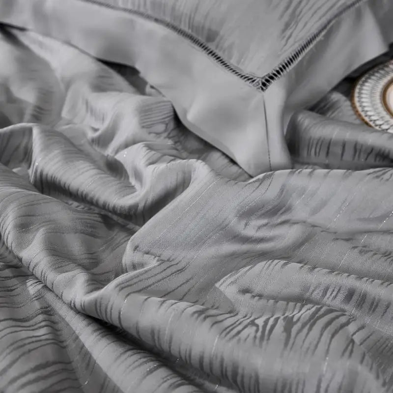 Afralia™ Eucalyptus Fiber Jacquard Summer Quilt Set with Soft Silky Comforter, Sheet, Pillowcases