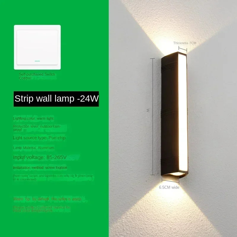 Afralia™ Outdoor Aluminum Wall Light - Waterproof Garden Wall Lamp