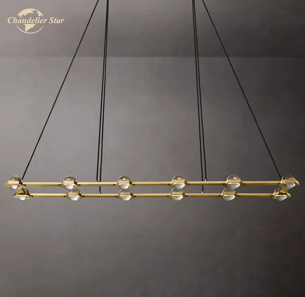 Afralia™ Éclatant Crystal Chandelier - Luxe Rectangular Pendant Light for Home Décor