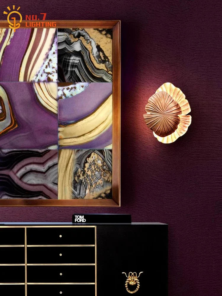 Afralia™ Designer Copper Wall Lamp LED G9 Gold/Chrome Art Decor Living Room Bedroom