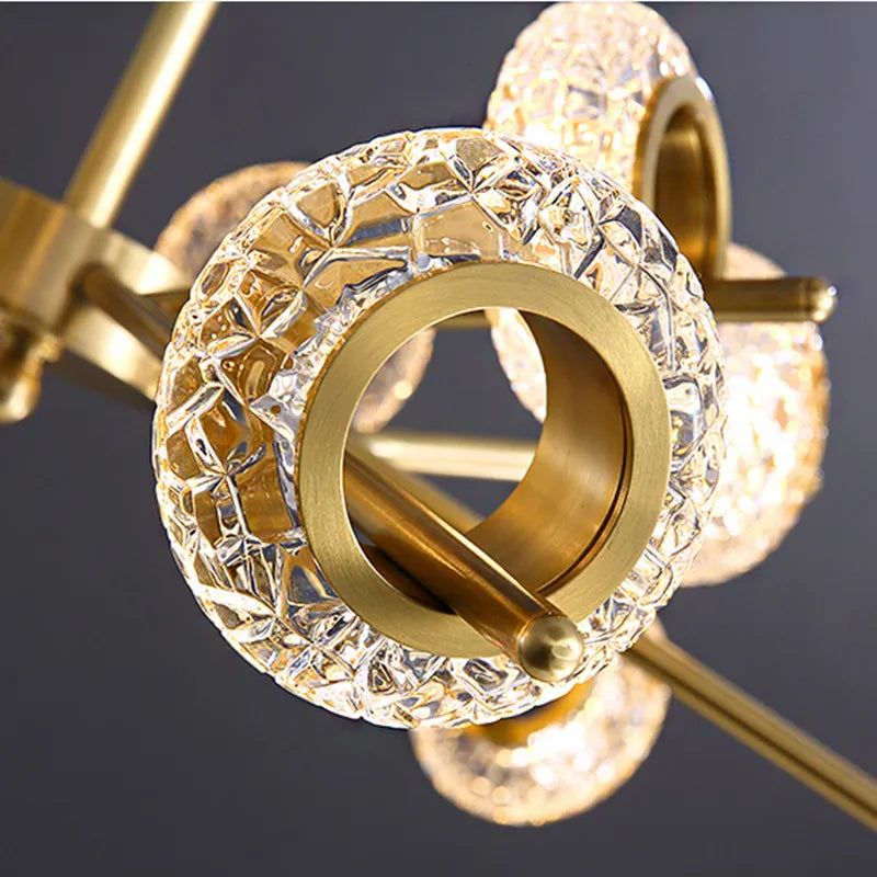 Nordic Golden Crystal Circle LED Chandelier by Afralia™ for Elegant Indoor Decor