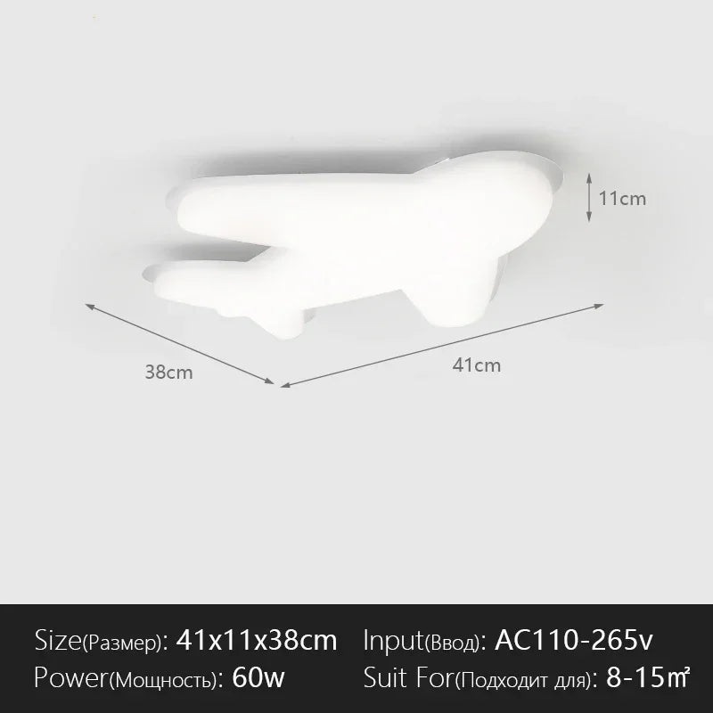 Afralia™ Airplane Ceiling Chandelier LED Light for Children's Room Decor