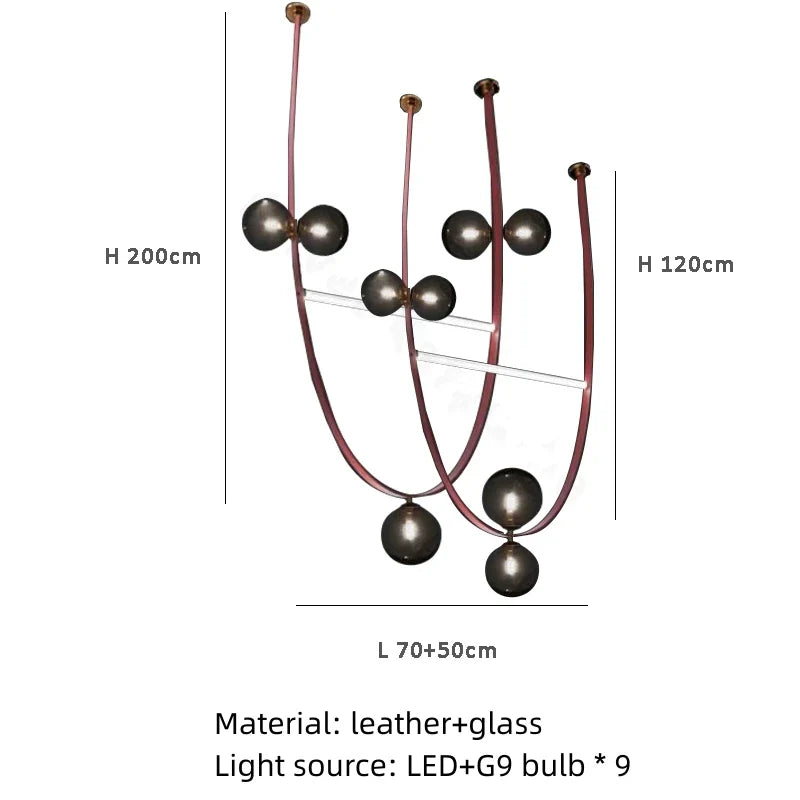 Afralia™ Leather Chandeliers 2023 LED Minimalist Home Decor Lighting for Living Room