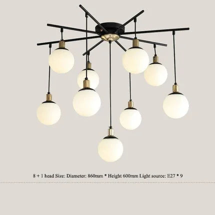 Afralia™ Art Glass Ball Molecule Chandelier for Living Room, Children's Room, Study & Home Decor