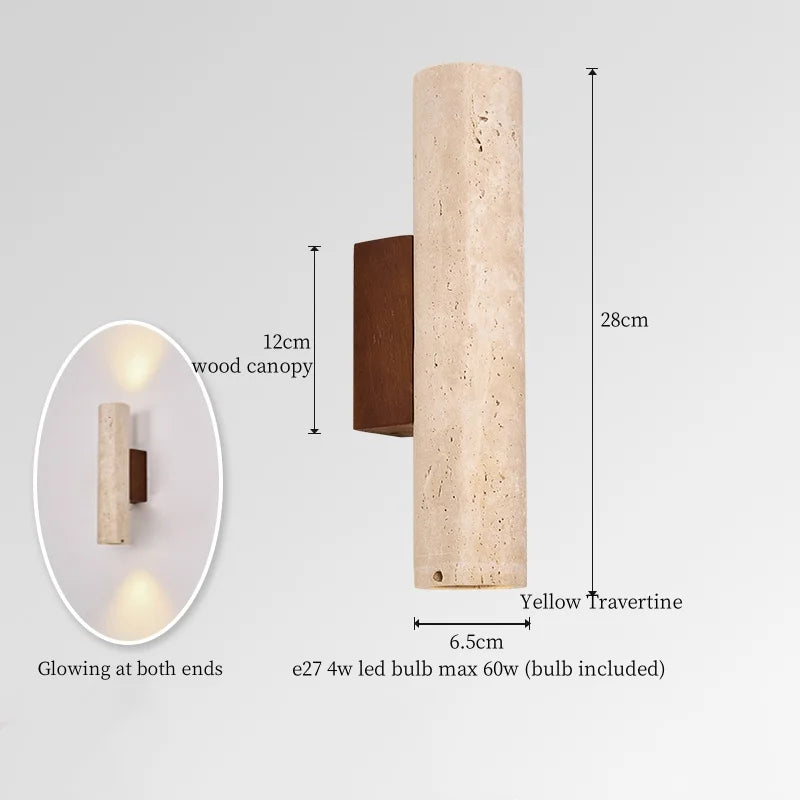 Afralia™ Modern Cotton LED Wall Lamp Pull Chain Switch Yellow Travertine Nordic Bedroom Living Room