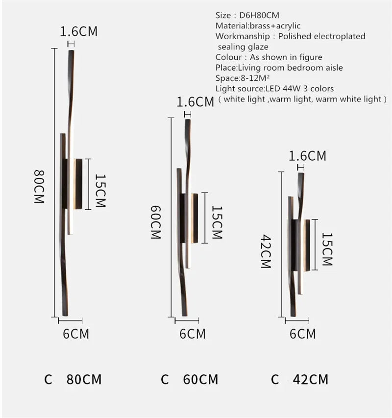 Afralia™ LED Indoor Copper Wall Lamp for Modern Outdoor Living Room Décor