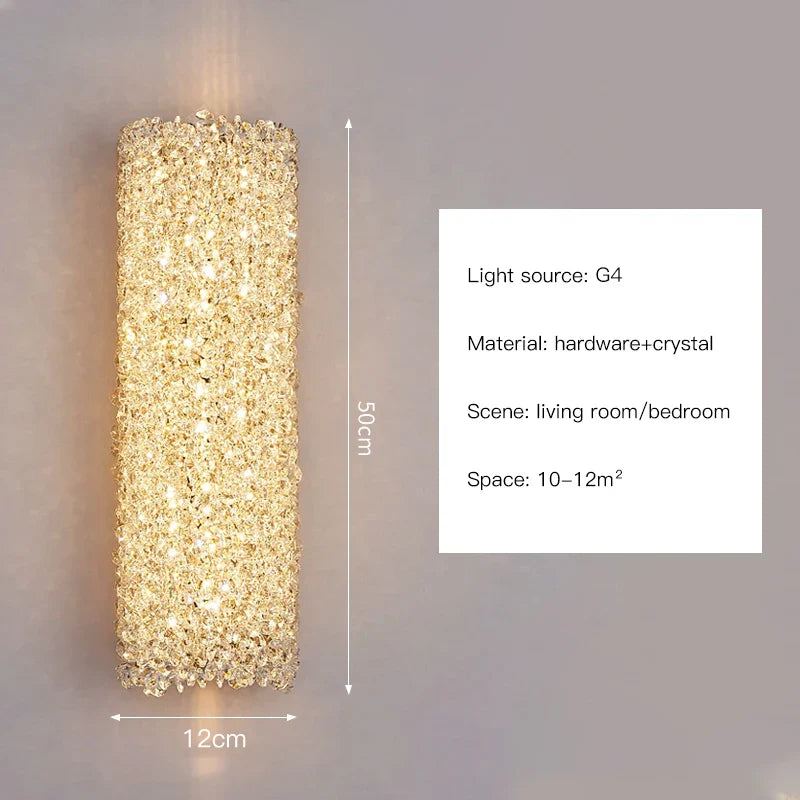 Afralia™ Crystal Wall Lights Sconce for Bedroom Foyer Bedside Aisle.