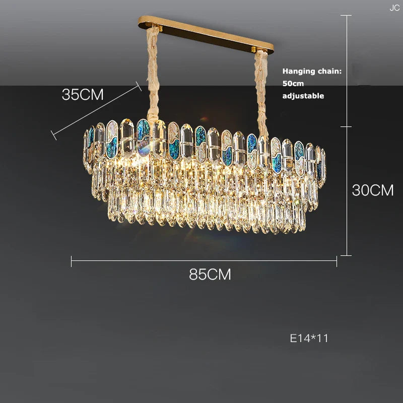 Afralia™ Crystal Chandelier LED Lighting for Living Room