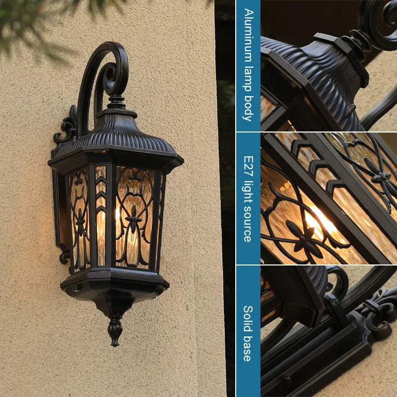 Afralia™ Luxury Villa Outdoor Wall Sconce Waterproof Garden Lighting