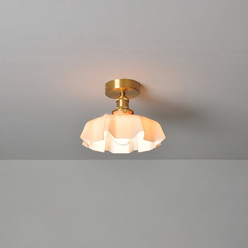 Afralia™ Milky Glass LED Ceiling Lamp Modern Home Indoor Lighting for Living Room