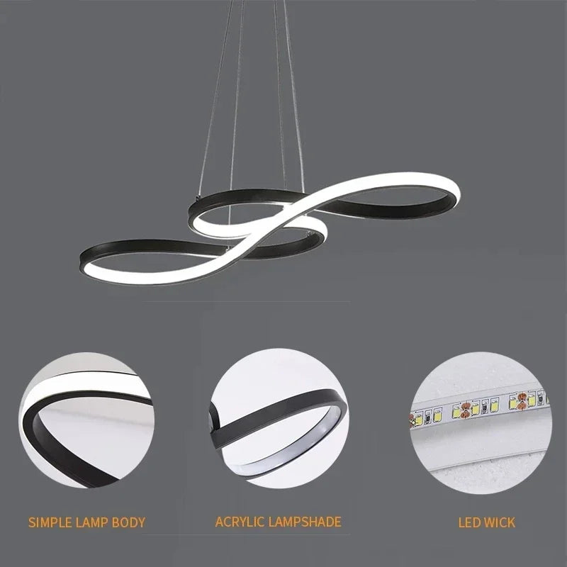 Afralia™ Nordic Music Shape LED Pendant Light for Home Decor