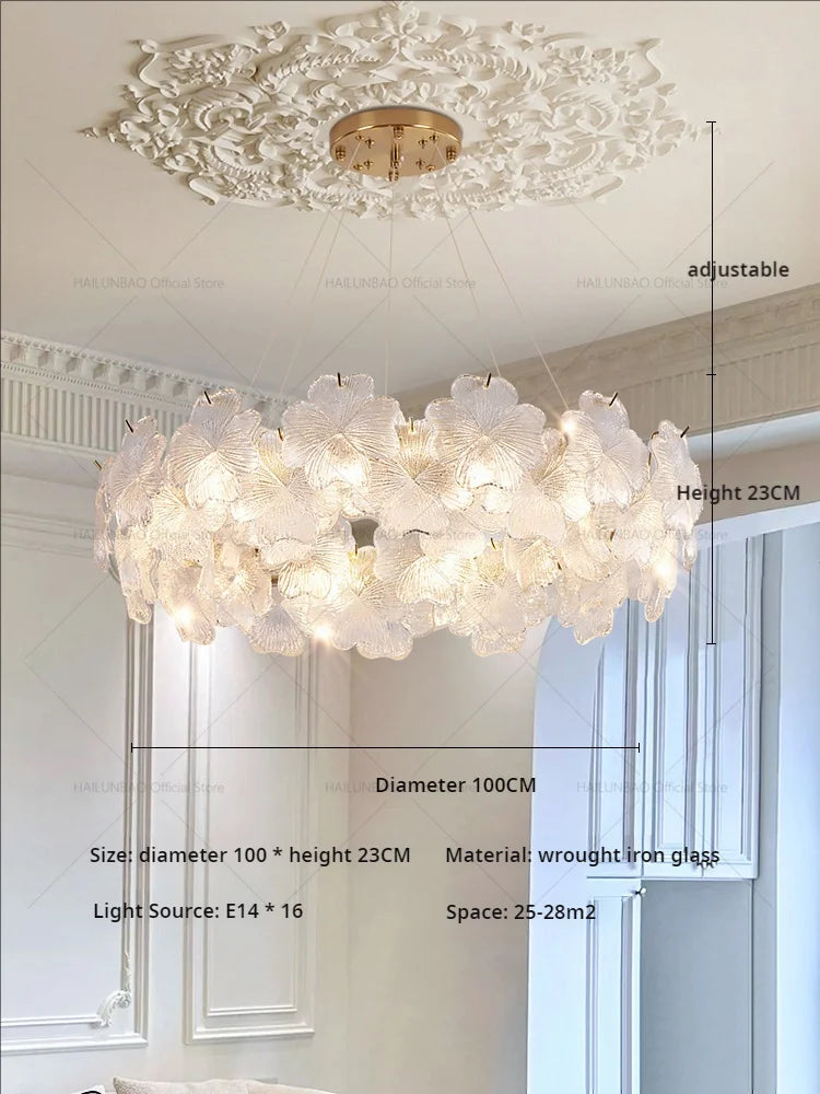Afralia™ Crystal Petal Chandelier: New Light Luxury for Living Room, Dining Room, Bedroom