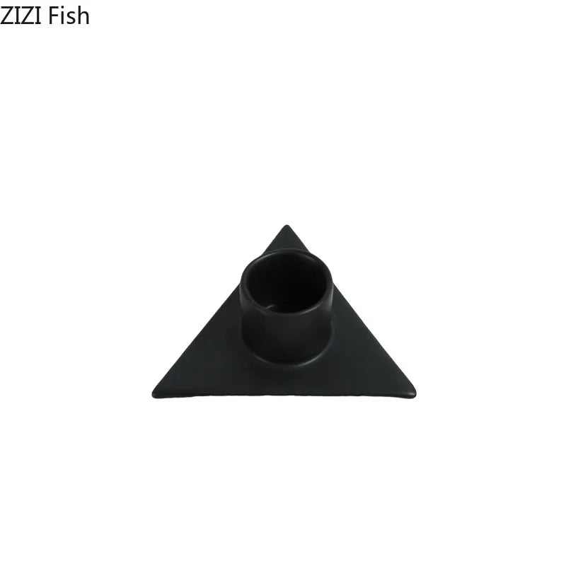 Afralia™ Triangle Ceramic Candle Holders - Aesthetic Room Decor & Candle Stand