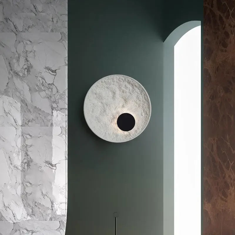 Afralia™ Nordic Round LED Resin Wall Lamp - White/Black Creative Bedroom Light