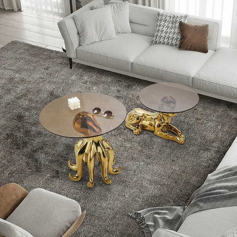 Afralia Octopus Glass Side Table - Nordic Design Creative Living Room Furniture