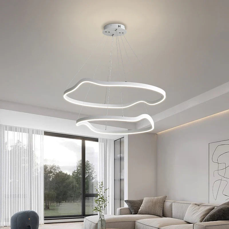 Afralia™ White Black Pendant Light: Modern Indoor Hanging Fixture for Dining Living Bedroom Décor