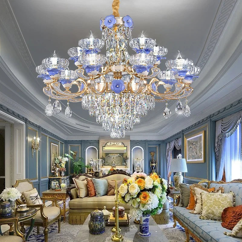 Afralia™ Crystal Candle Chandelier: Elegant Lighting for Villa, Apartment & Staircase