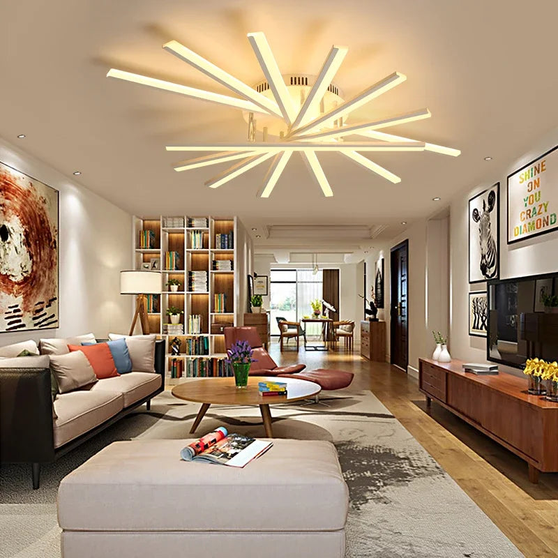 Afralia™ LED Chandelier Fan Lampshade for Living Room Bedroom Dining Study Aluminum Ceiling Lamp