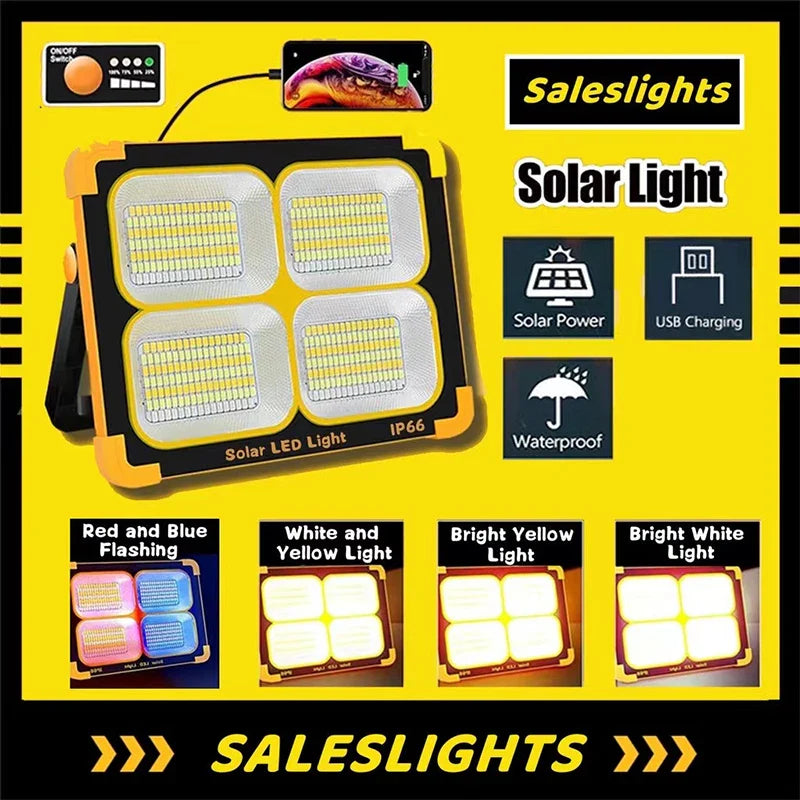 Afralia™ Solar Floodlight: Rechargeable Outdoor LED Spotlight for Construction, Portable Projector Floodlamp