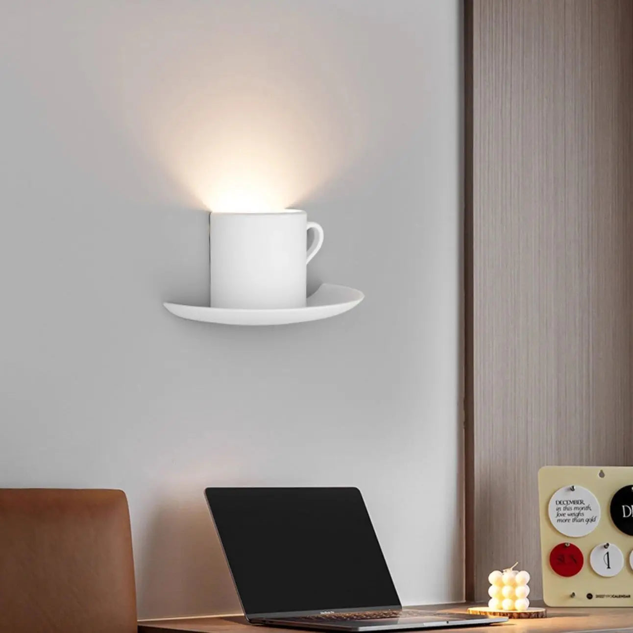 Afralia™ Teacup Wall Lamp G9 White Plaster Light for Bedroom Living Room Stairway