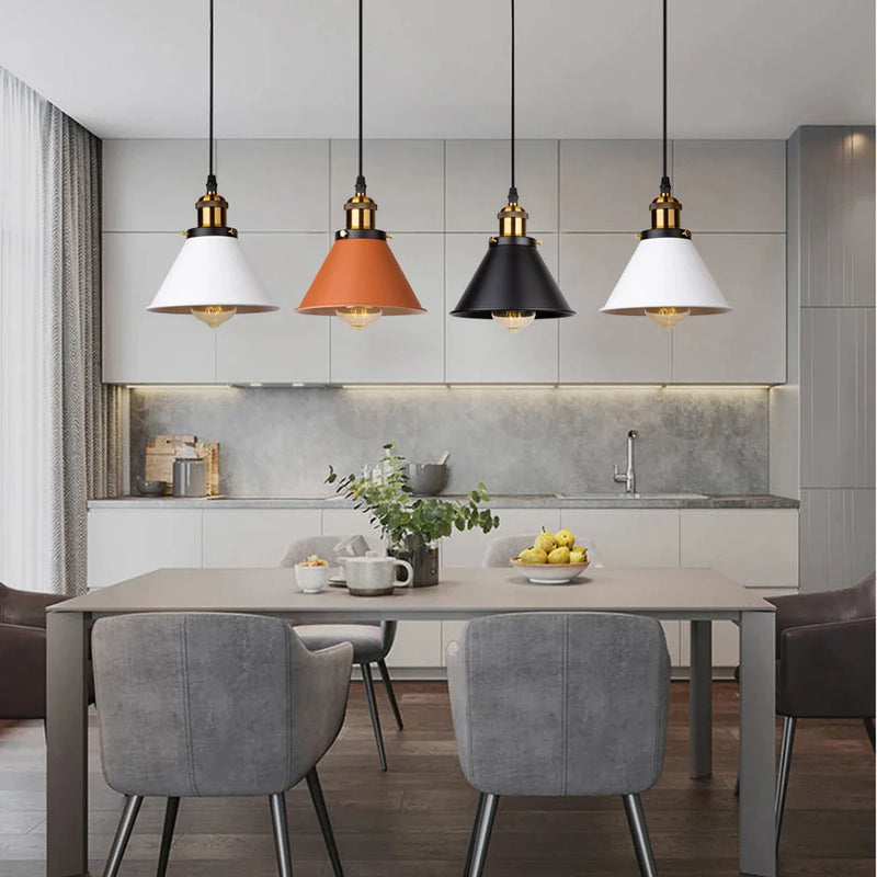 Afralia™ Retro Loft Pendant Light for Kitchen Dining Bedroom E27