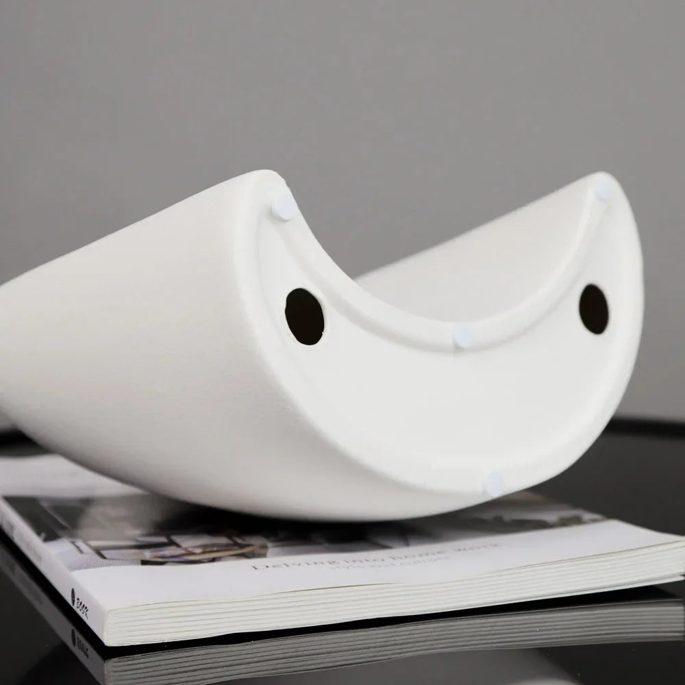 Modern Ceramic Embrace Couple Sculpture by Afralia™ - Frosted Abstract Lover Bust Statues