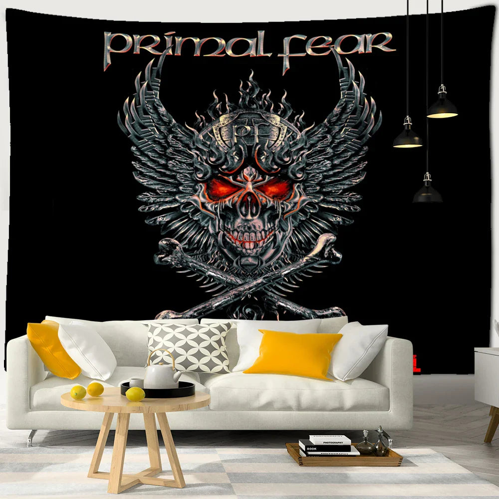 Afralia™ Raven Mystery Tapestry Wall Hanging - Psychedelic Viking Character Design