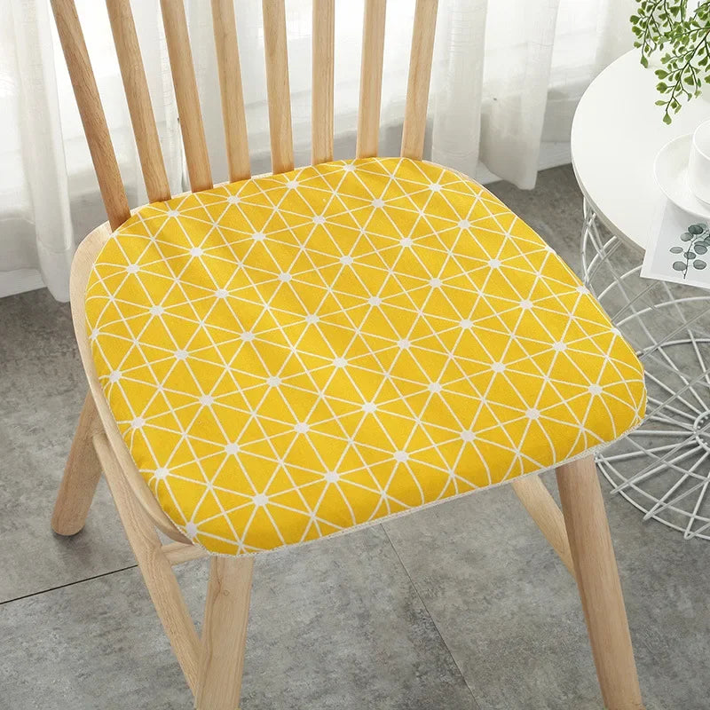 Afralia™ Cotton Hemp Dining Chair Cushion - Nordic Print, Non-Slip, Comfortable Office & Living Decor