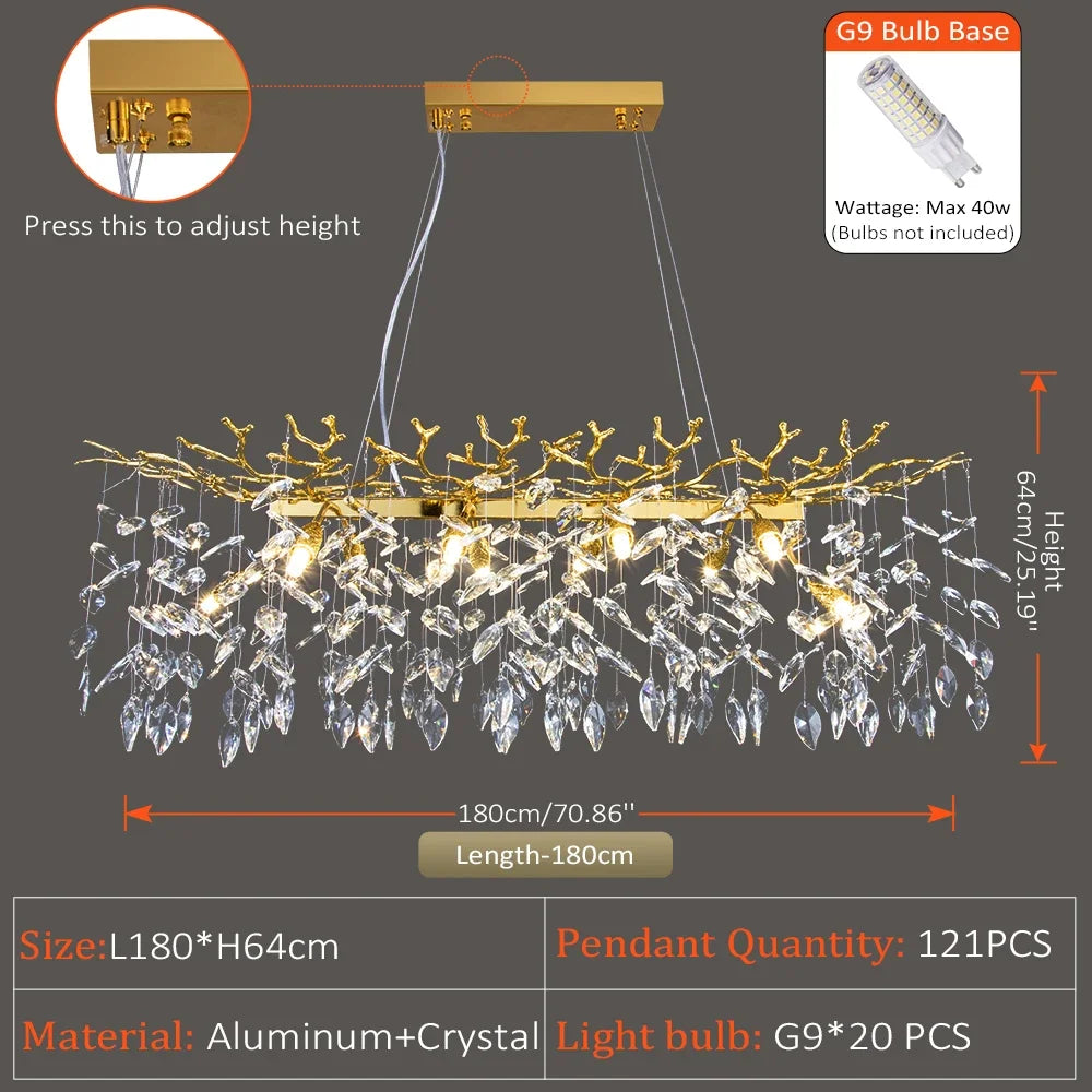 Afralia™ Crystal Suspension Pendant Light: Elegant Chandelier for Dining Room, Living Room, Kitchen