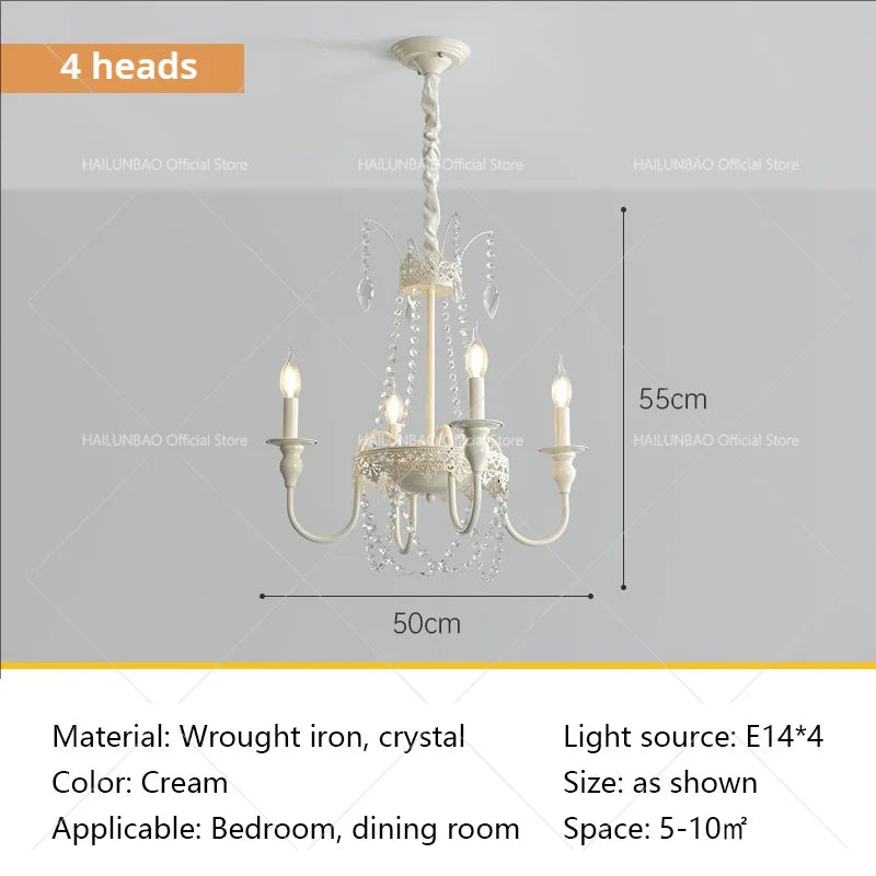 Afralia™ French Light Luxury Living Room Chandelier American Atmosphere Candle Lamp