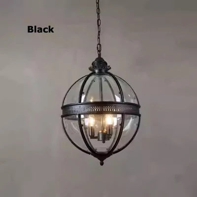 Afralia™ Bronze Black Glass Globe Chandelier for Foyer