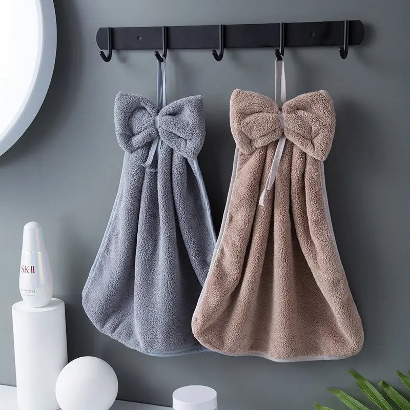 Afralia™ Coral Velvet Soft Hand Towels Super Absorbent for Kitchen Bathroom Home Hair