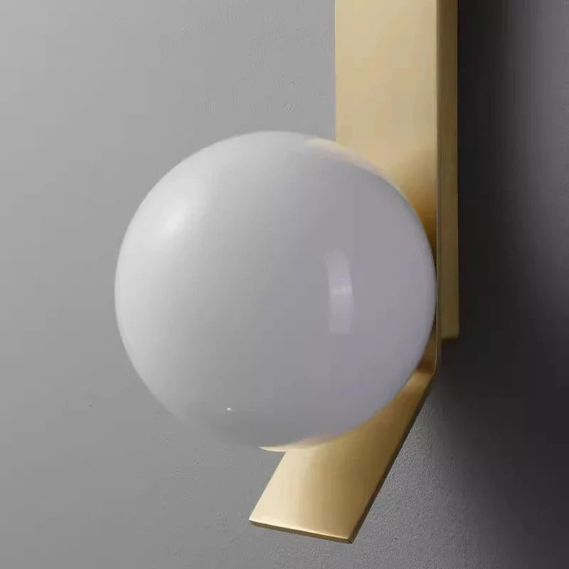 Afralia™ Glass Ball Nordic Wall Lamp for Living Room Bedside Study Balcony