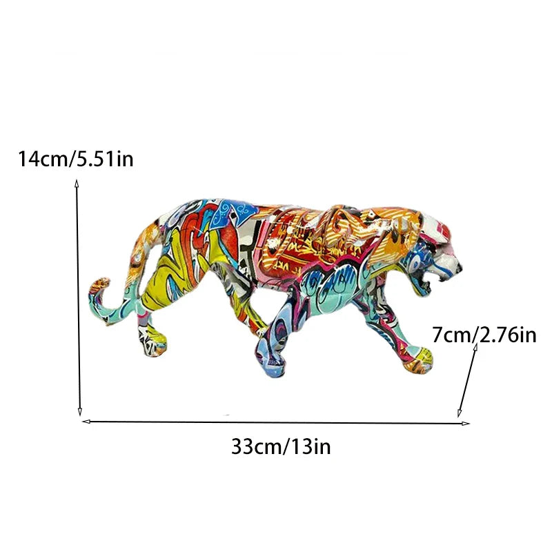 Afralia™ Modern Resin Leopard Figurine for Chic Home Decor & Office Accents