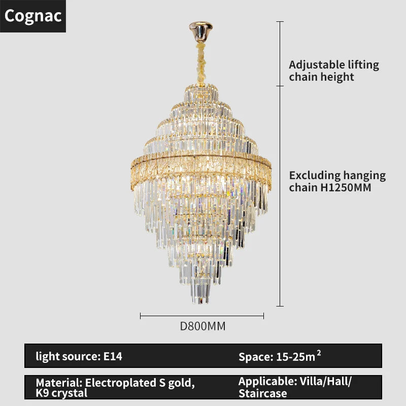 Afralia™ Crystal Chandelier: Luxury Living Room Lamp, Modern Design, Elegant Lighting Option