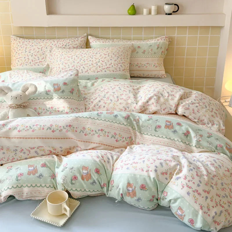 Afralia™ Double Layer Yarn Bedspread Set King/Queen Breathable Comfortable Bedding