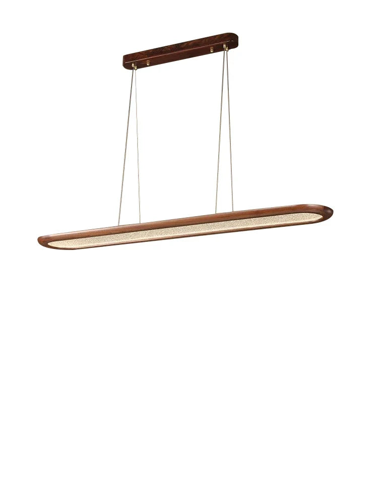 Afralia™ Black Walnut Wooden Ceiling Chandelier LED Pendant Lamp for Modern Home Decor