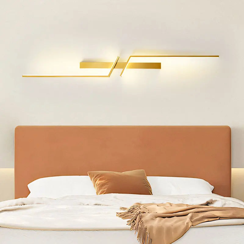 Afralia™ Black Gold LED Wall Lights: Modern Wall Sconce for TV Background, Bedroom, Stairs