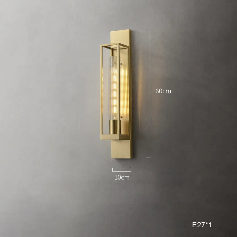 Afralia™ Modern Bronze Black Brass Wall Lamp Home Decor Bedside Lighting