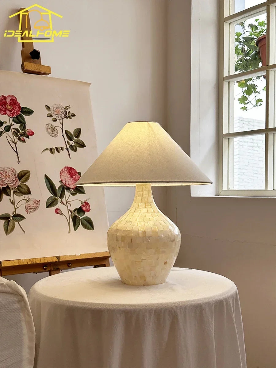 Afralia™ Shell Desk Lights LED Modern Light Fixtures for Living Room Bedroom Study